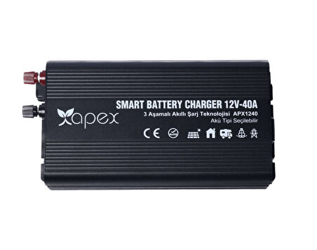 Apex 12V 40A Smart AC-DC Akü Şarj Cihazı 