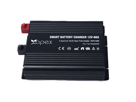 Apex 12V 60A Smart AC-DC Akü Şarj Cihazı 