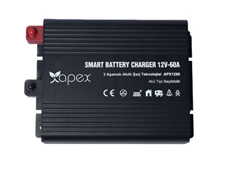 Apex 12V 60A Smart AC-DC Akü Şarj Cihazı 