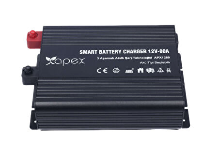 Apex 12V 80A Smart AC-DC Akü Şarj Cihazı 