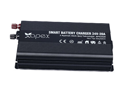 Apex 24V 20A Smart AC-DC Akü Şarj Cihazı 