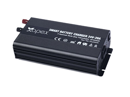 Apex 24V 20A Smart AC-DC Akü Şarj Cihazı 