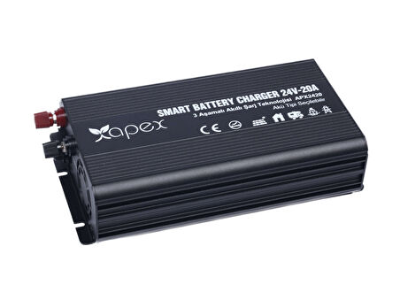 Apex 24V 20A Smart AC-DC Akü Şarj Cihazı 