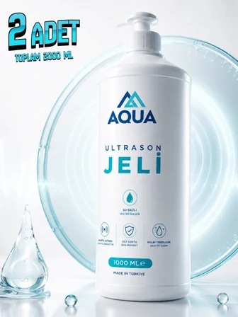 2 Adet Ultrason Jeli 1000 ML EKG EEG EMS Epilasyon Ultrason Jeli Kayganlaştırıcı Jel Su Bazlı Orj Ultrasound Jel Tıbbi Kullanım Masaj Jeli