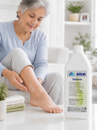 AQUAMED Gliserin 1000 ML Nemlendirici Ağrı Dindirici Kırışıklık Cilt Tırnak Çatlak Deri Bakım Yağı Kozmetik Cilt Bakım Kremi Masaj Friksiyon