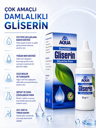 AQUAMED 2 x 35 ML Gliserin Nemlendirici Ağrı Dindirici Kırışıklık Cilt Tırnak Çatlak Deri Bakım Yağı Kozmetik Cilt Bakım Kremi Masaj Friksiyon