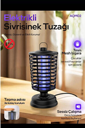 Elektrikli Sivri Sinek Öldürücü Sivrisinek Kovucu Sineksavar Cız Zincir Askılı Mavi Işıklı