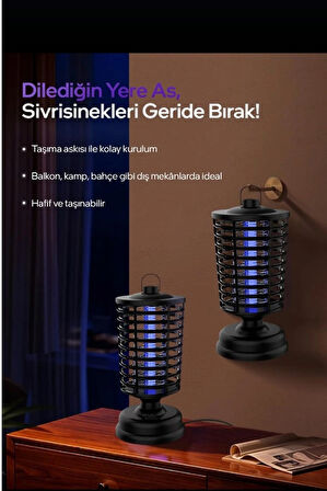 Elektrikli Sivri Sinek Öldürücü Sivrisinek Kovucu Sineksavar Cız Zincir Askılı Mavi Işıklı