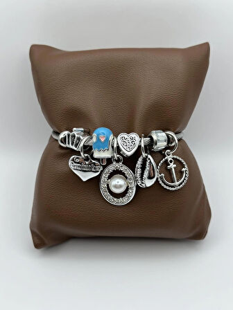 Çelik Silver İncili Pandora Bileklik