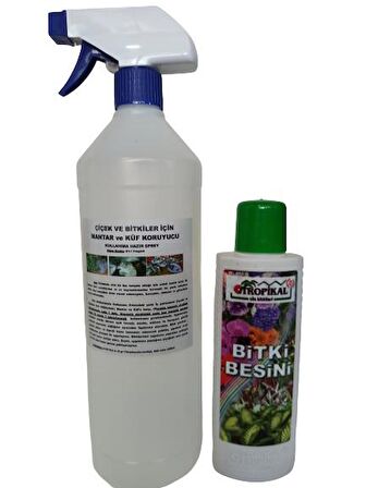 Çiçek ve Bitkiler için Mantar ve Küf  Koruyucu 1000 ml + Bitki Besini Hediyeli