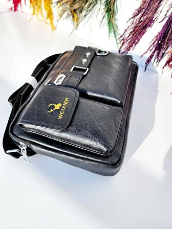 SİYAH-CROSSBODY (ÇAPRAZ) SEYAHAT-İŞ VB. KULLANIMA UYGUN SU GEÇİRMEZ ERKEK ÇANTASI