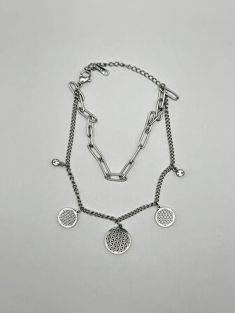 Çelik Silver Zirkon Taşlı Bileklik