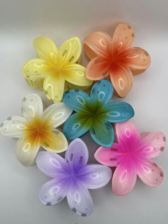 Renkli Büyük Boy Lotus Çiçeği Toka (8 cm)- 6’lı