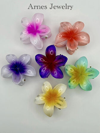 Renkli Küçük Boy Lotus Çiçeği Toka (4.5 cm) - 6’lı