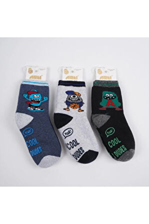 3 Çift Dikişsiz Taban Kaydırmaz Havlu Soket Çorap