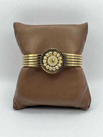 Çelik Çeyrekli Dorikalı Kelepçe Bileklik