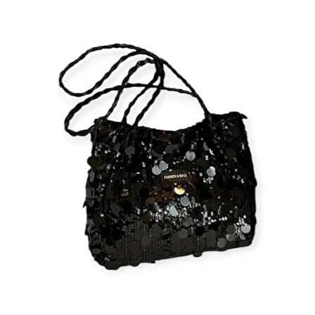 ( POLYESTER ) PAYET İŞLEMELİ GÜNDÜZ-GECE KULLANIMA UYGUN KADIN OMUZ ÇANTASI