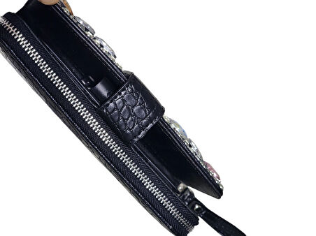 Kristal Taş & Figür Model Telefon Koyma Mekanizmalı Kart Vs. Kullanıma Uygun El Çantası