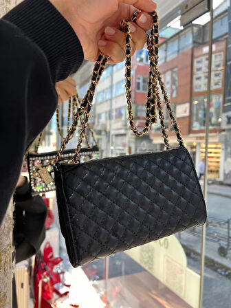 Kristal Taşlı Figür Model ( Mini Boy ) Çapraz-cüzdan Omuz Çantası