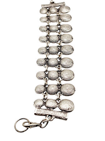 ZAMAK METAL ( 0 NİKEL ) 925 GÜMÜŞ KAPLAMA VİNTAGE TARZ BİLEKLİK