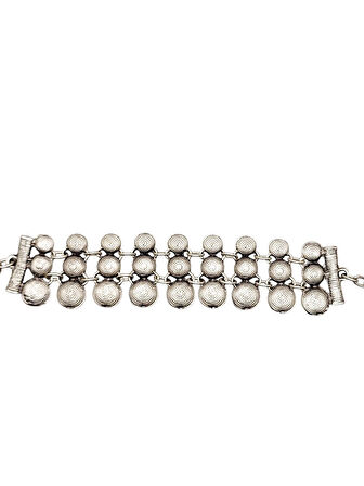 ZAMAK METAL ( 0 NİKEL ) 925 GÜMÜŞ KAPLAMA VİNTAGE TARZ BİLEKLİK