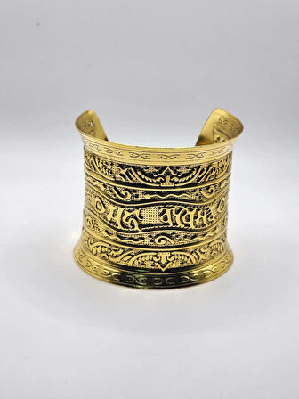 VİNTAGE- RETRO KABARTMA OYMALI GENİŞ MANŞET BİLEZİK