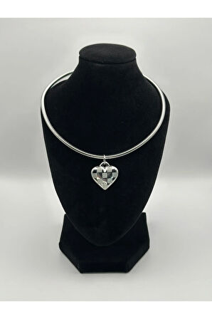 Çelik Gold Ve Silver Kalpli Kolye