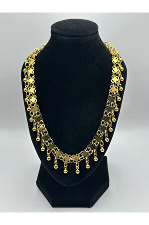 Çelik 22 Ayar Altın Kaplama Kişnişli Kolye