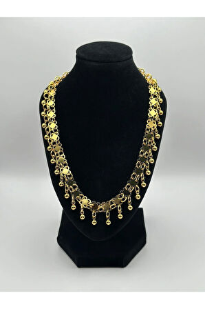 Çelik 22 Ayar Altın Kaplama Kişnişli Kolye