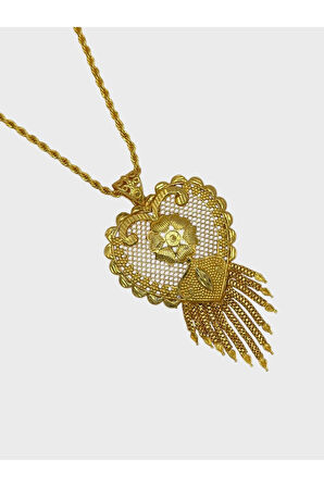 Çelik 22 Ayar Altın Kaplama Hint Kolye