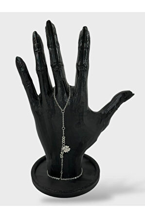 Çelik Dorikalı Yoncalı Şahmeran Bileklik (Gümüş)