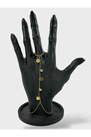 Çelik Zirkon Taşlı Kalpli Şahmeran Bileklik