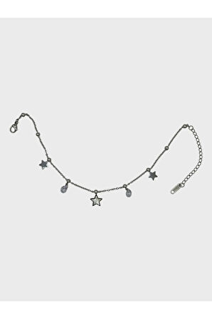 Çelik Zirkon Taşlı Yıldızlı Halhal