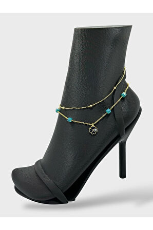 Çelik Nazar Boncuklu Yoncalı Dorikalı Halhal