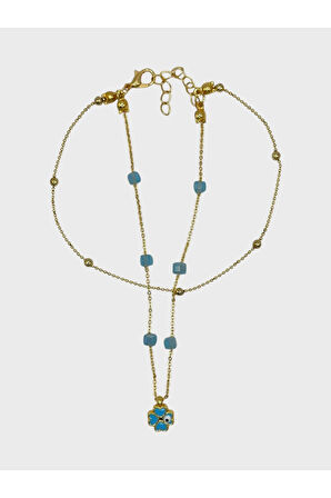 Çelik Nazar Boncuklu Yoncalı Dorikalı Halhal