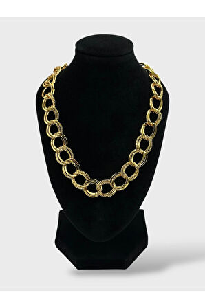 Çelik 22 Ayar Altın Kaplama Samanyolu Kolye