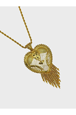 Çelik 22 Ayar Altın Kaplama Hint Kolye