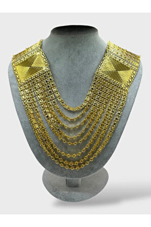 Çelik 22 Ayar Altın Kaplama Madonna Hint Akıtma Kolye