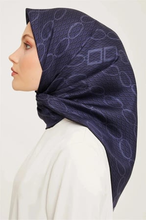 Armine Nostalji Geometrik Desenli Twill İpek Eşarp 8925D