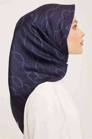 Armine Nostalji Geometrik Desenli Twill İpek Eşarp 8925D