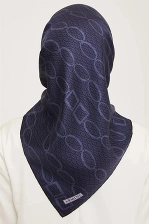 Armine Nostalji Geometrik Desenli Twill İpek Eşarp 8925D