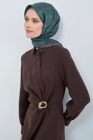 Armine Nostalji Petrol Mavisi Sura İpek Eşarp 9538DS