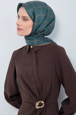 Armine Nostalji Petrol Mavisi Sura İpek Eşarp 9538DS