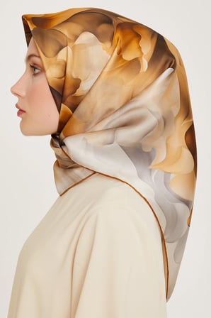 Armine Nostalji Batik Desenli Twill İpek Eşarp 9244D
