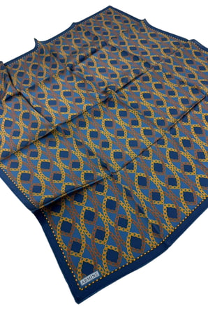 Armine Nostalji Zincir Desenli Twill İpek Eşarp 9410D