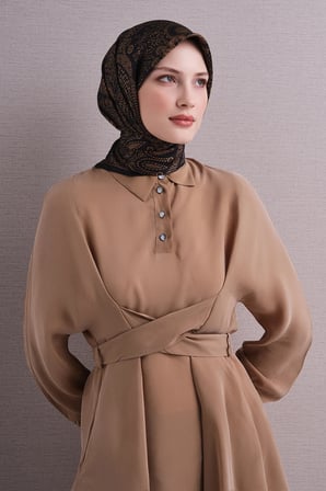 Armine Etnik Desenli Sura İpek Eşarp 9640DS