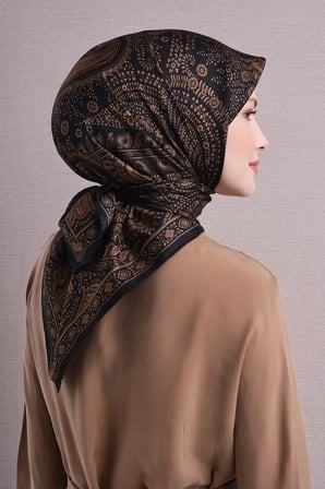 Armine Etnik Desenli Sura İpek Eşarp 9640DS