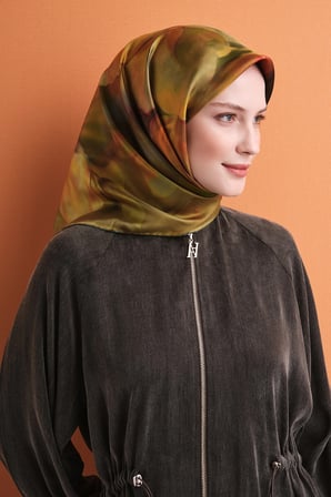 Armine Çiçek Desenli Sura İpek Eşarp 9603DS