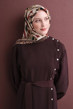 Armine Karma Desenli Jakarlı Sura İpek Eşarp 9607DS