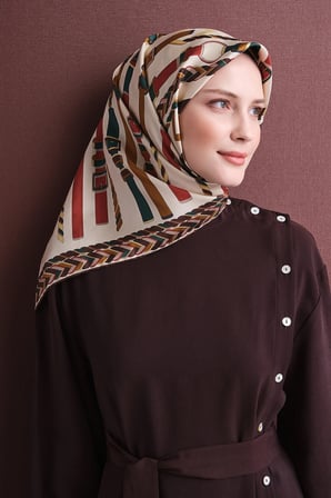 Armine Karma Desenli Jakarlı Sura İpek Eşarp 9607DS